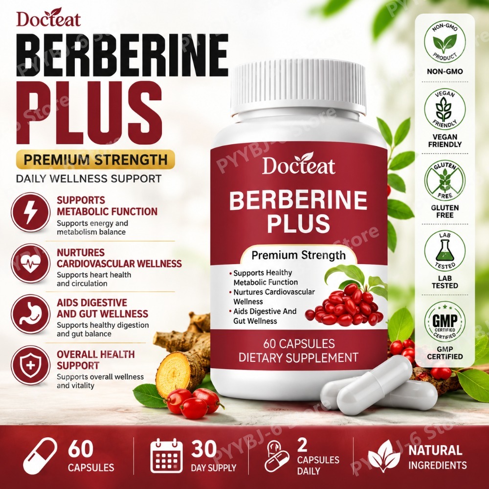 Herbal Wellness Supplement - Берберин Плюс: 60 капсул, премиум-формула, натуральный
