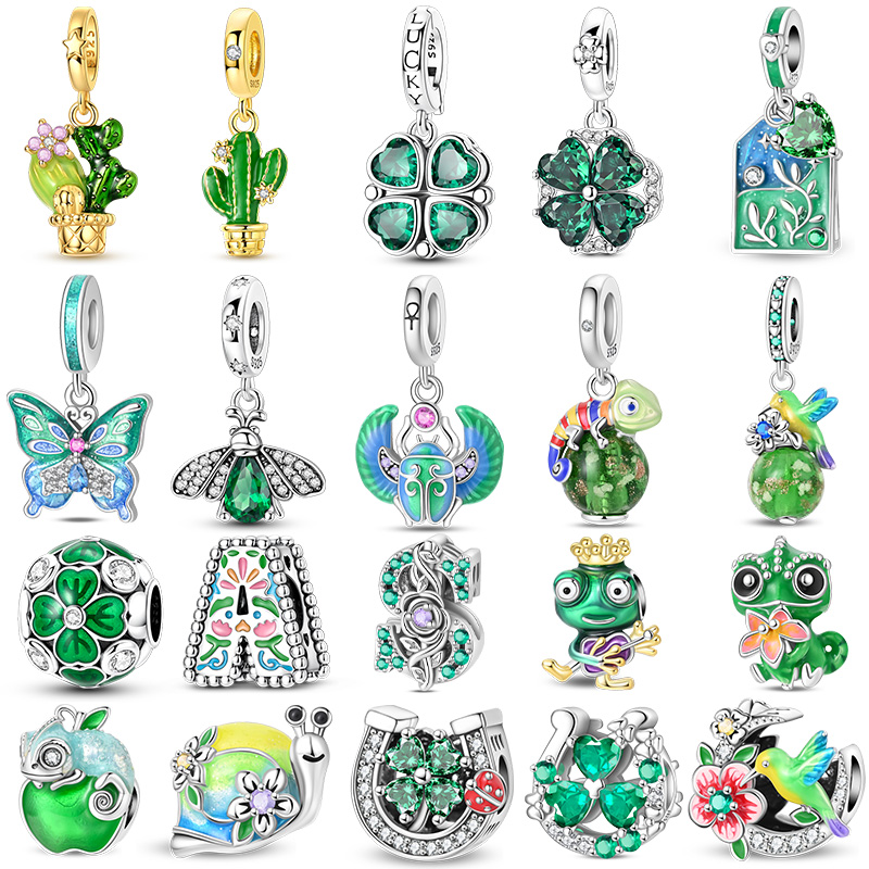 Red Clover Flower - Новый кулон-шарм из серебра 925 пробы